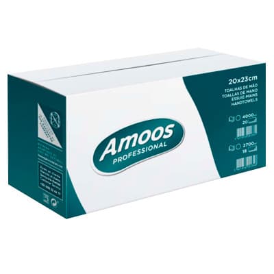 Amoos toalla de manos Interfoliada 21x25 caja 20 uds