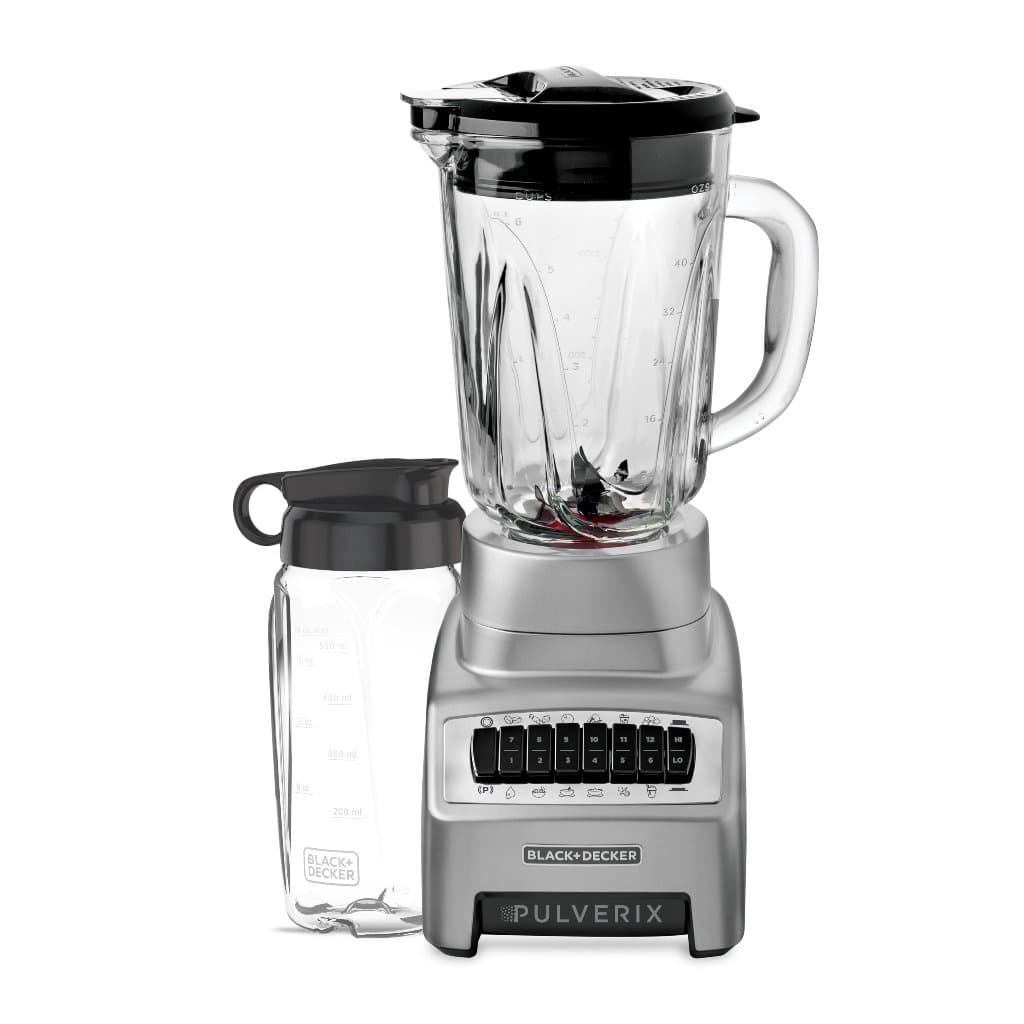Black + decker licuadora pulverix 12 veloc 700w plata +vaso personal