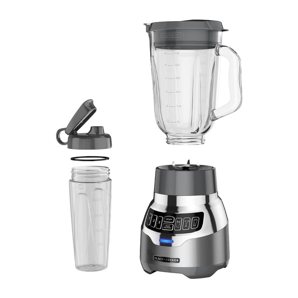 Black + Decker licuadora digital 900w silenciosa inox + vaso personal