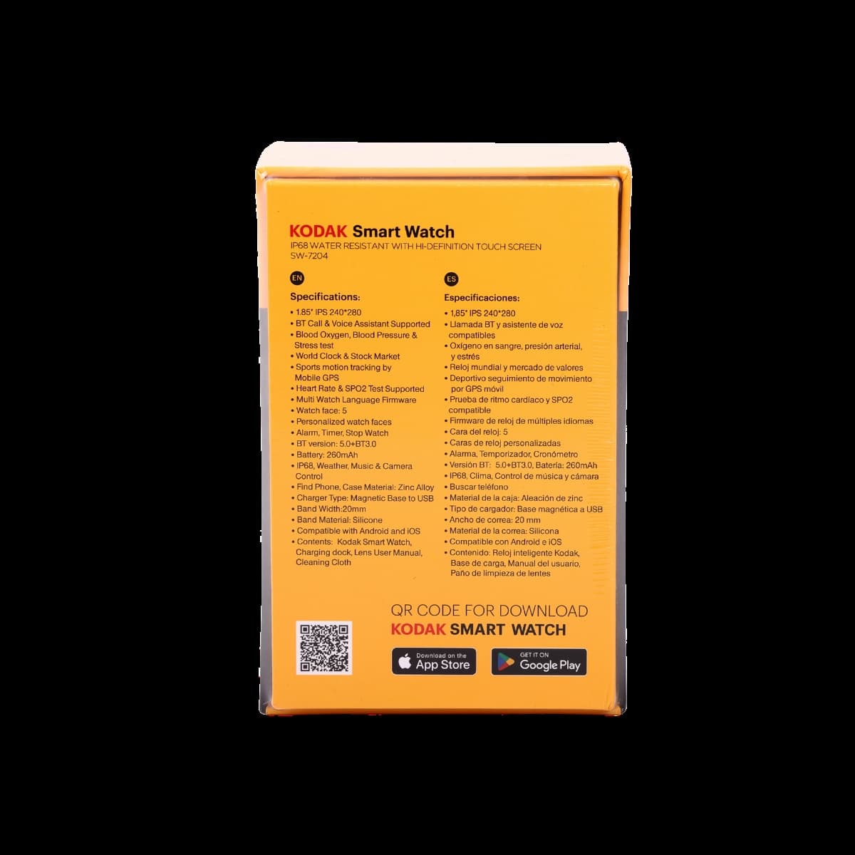Kodak reloj inteligente SW7204 negro 1,85" full touch