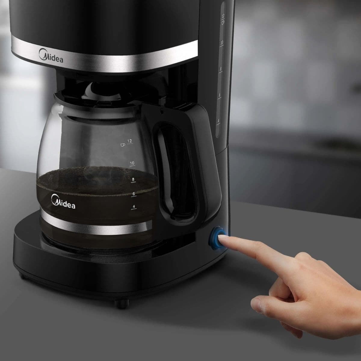 Midea Cafetera 12TZ negra