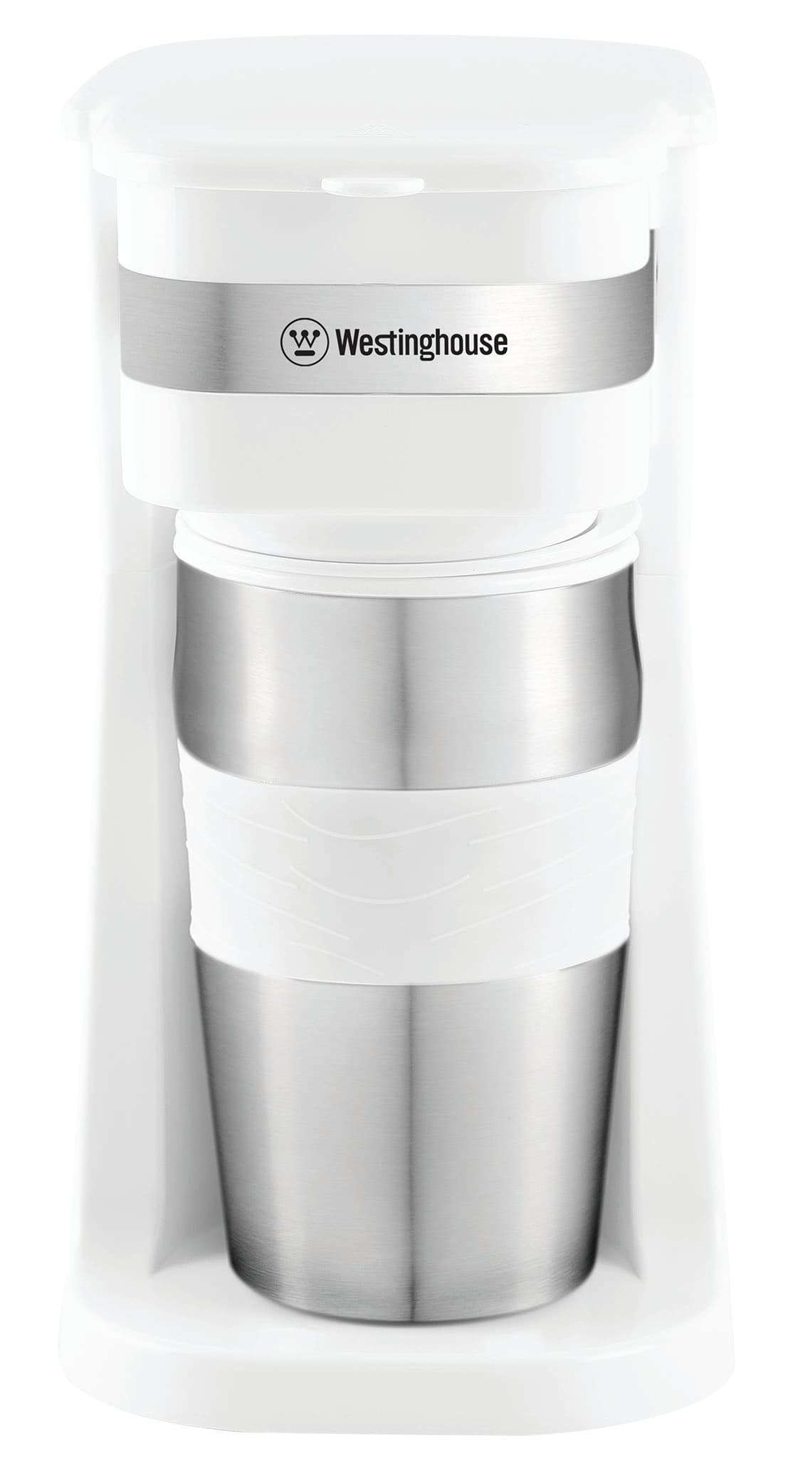 Westinghouse cafetera individual con mug térmico blanca