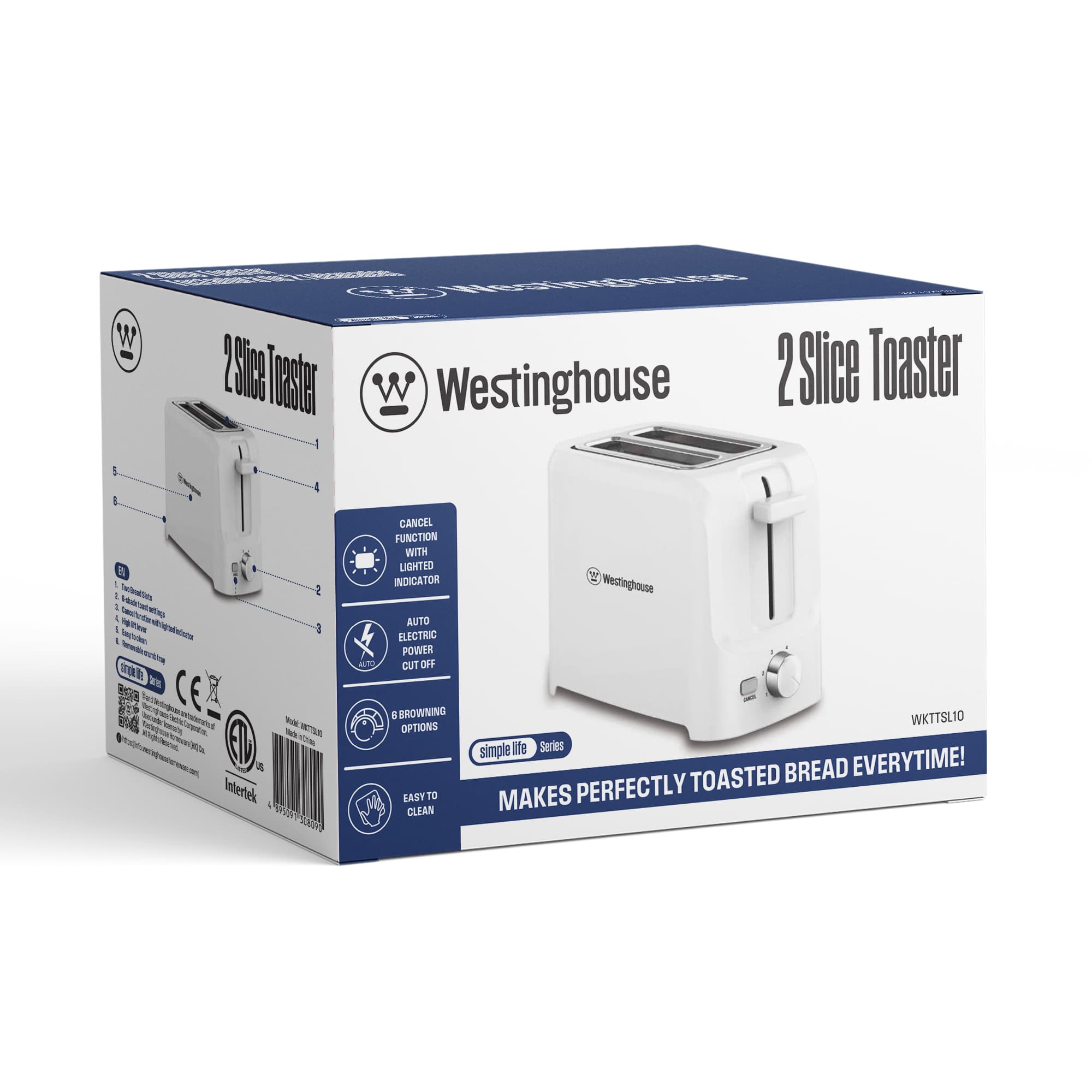 Westinghouse tostadora 2 Rebanadas color blanco