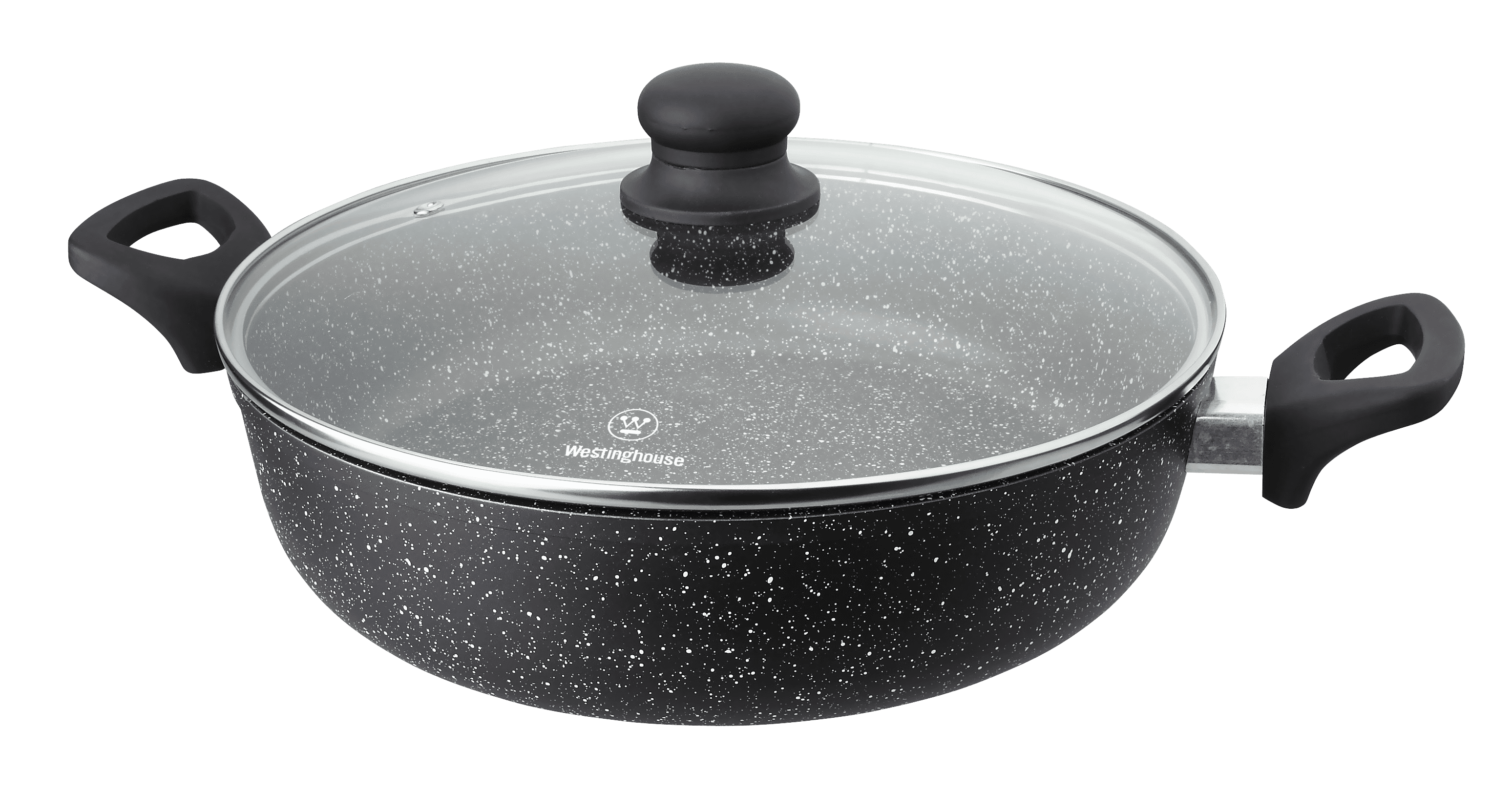 Westinghouse cacerola baja con tapa marmol negro 28 cm