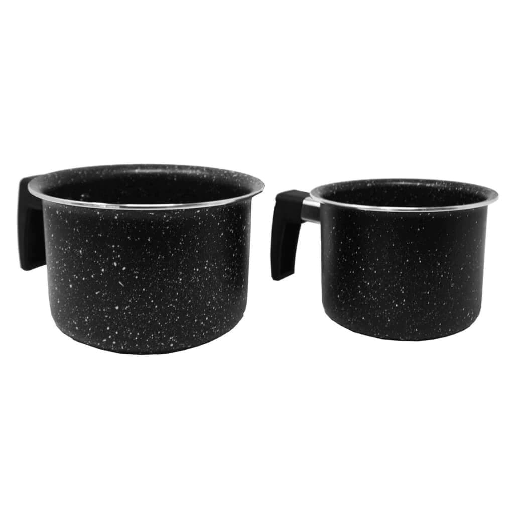 Westinghouse set de 2 ollas para leche marmol negro 12cm