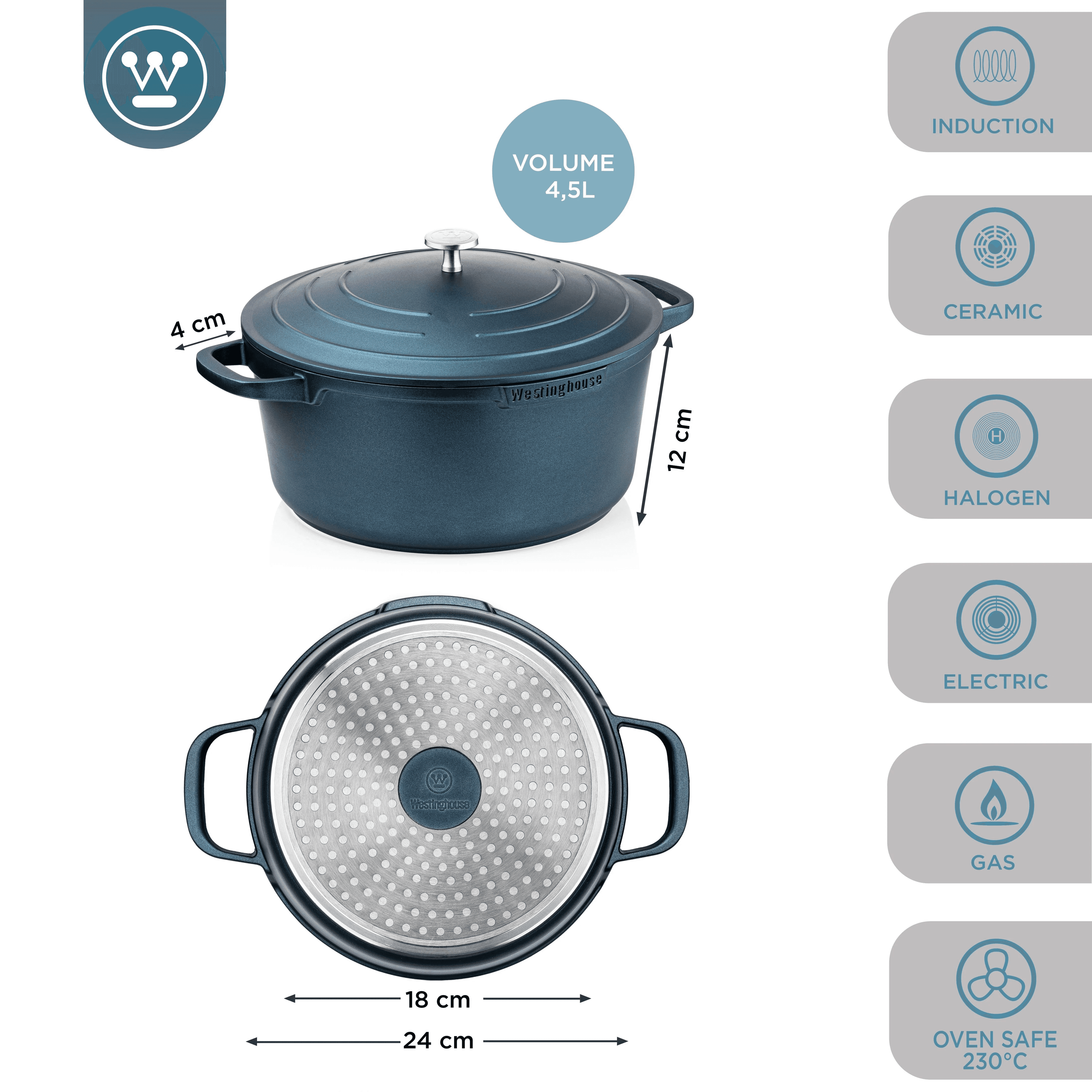 Westinghouse cacerola Performance azul 28cm