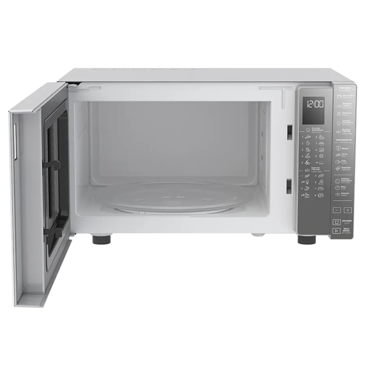 Whirlpool microondas 0.7 pies plateado acabado espejo